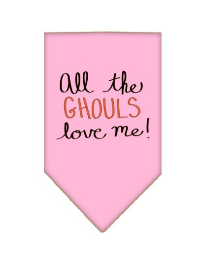 All the Ghouls Screen Print Bandana Light Pink Large