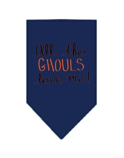 All the Ghouls Screen Print Bandana Navy Blue large