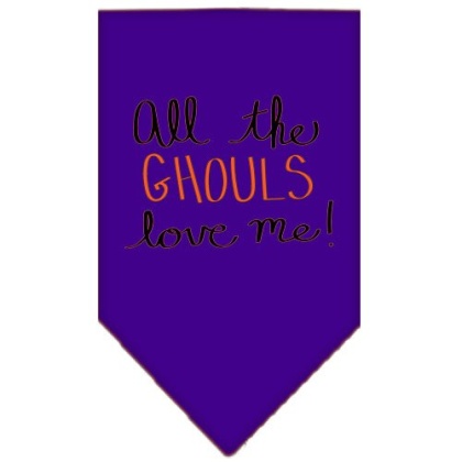 All the Ghouls Screen Print Bandana Purple Large