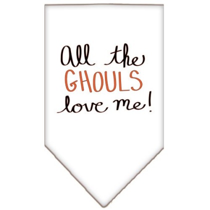 All the Ghouls Screen Print Bandana White Large