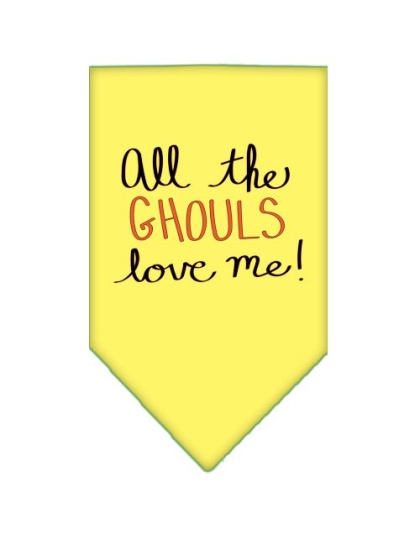 All the Ghouls Screen Print Bandana Yellow Large