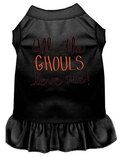 All the Ghouls Screen Print Dog Dress Black 4X (22)