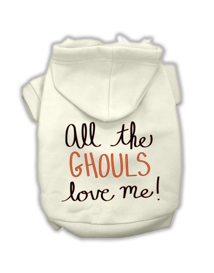 All the Ghouls Screenprint Dog Hoodie Cream L