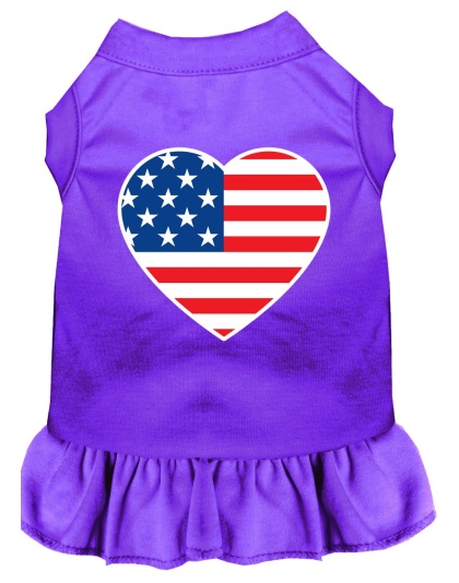 American Flag Heart Screen Print Dress Purple 4X (22)