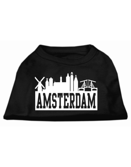 Amsterdam Skyline Screen Print Shirt Black Lg