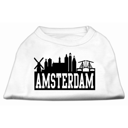 Amsterdam Skyline Screen Print Shirt White Lg