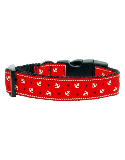 Anchors Nylon Ribbon Collar Red Large