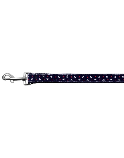Anchors Nylon Ribbon Leash Blue 1 inch wide 4ft Long