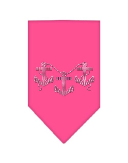 Anchors Rhinestone Bandana Bright Pink Large