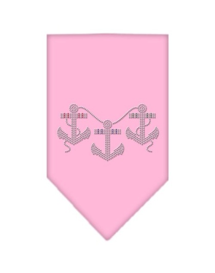 Anchors Rhinestone Bandana Light Pink Large