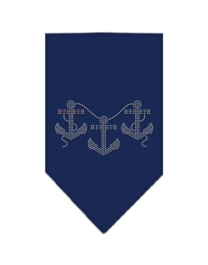 Anchors Rhinestone Bandana Navy Blue large