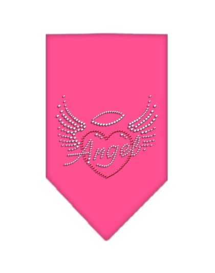 Angel Heart Rhinestone Bandana Bright Pink Large