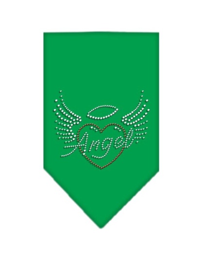 Angel Heart Rhinestone Bandana Emerald Green Large