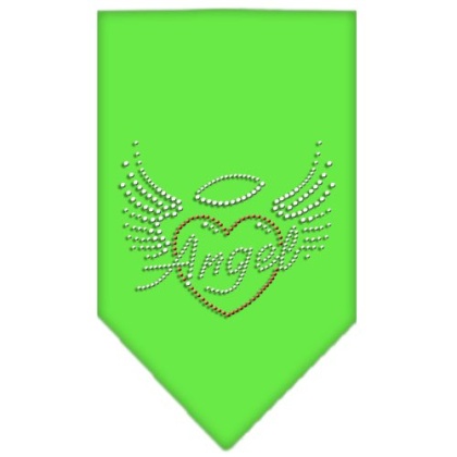 Angel Heart Rhinestone Bandana Lime Green Large