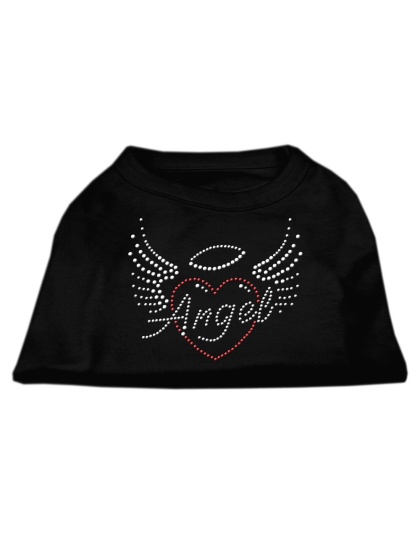 Angel Heart Rhinestone Dog Shirt Black Lg