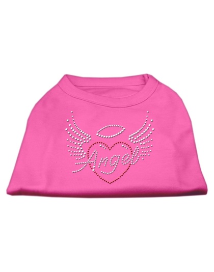 Angel Heart Rhinestone Dog Shirt Bright Pink Lg