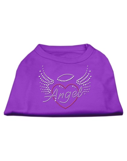 Angel Heart Rhinestone Dog Shirt Purple Lg