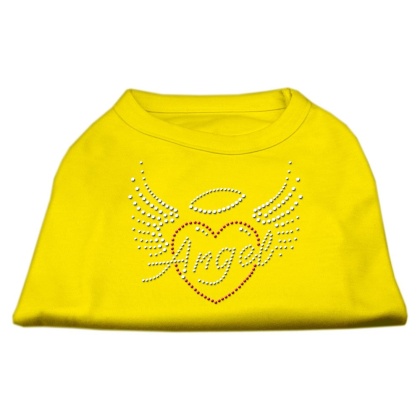 Angel Heart Rhinestone Dog Shirt Yellow Lg