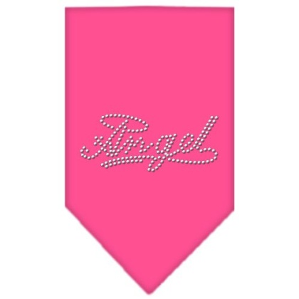 Angel Rhinestone Bandana Bright Pink Large