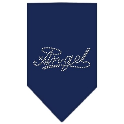 Angel Rhinestone Bandana Navy Blue large