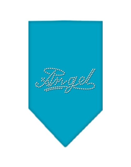 Angel Rhinestone Bandana Turquoise Large