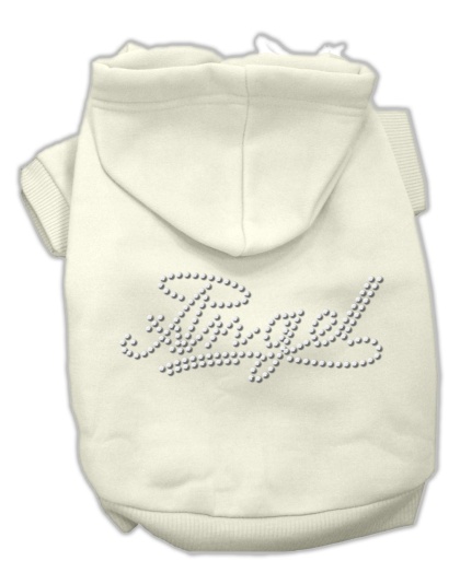 Angel Rhinestud Hoodie Cream L