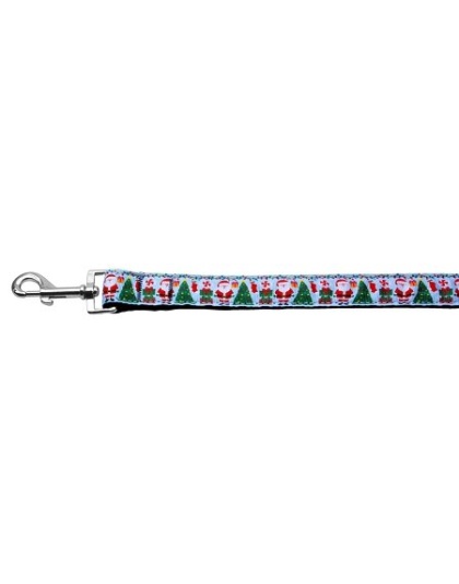 Aqua Santa Nylon Ribbon Pet Leash 1 wide 4ft