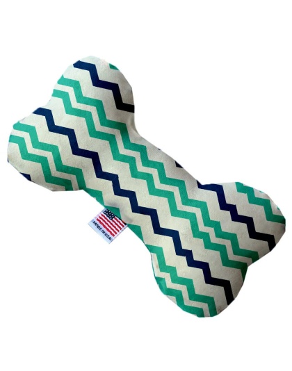 Aquatic Chevron 10 Inch Canvas Bone Dog Toy