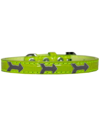 Arrows Widget Croc Dog Collar Lime Green Size 10