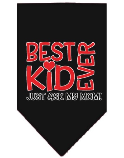 Ask My Mom Screen Print Pet Bandana Black Large