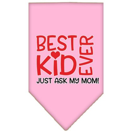 Ask My Mom Screen Print Pet Bandana Light Pink Large