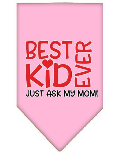 Ask My Mom Screen Print Pet Bandana Light Pink Large