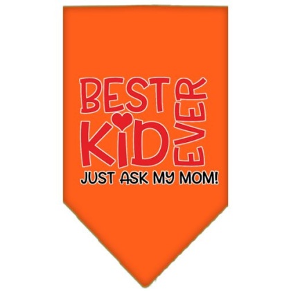 Ask My Mom Screen Print Pet Bandana Orange Large