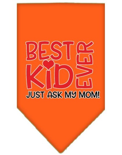 Ask My Mom Screen Print Pet Bandana Orange Large