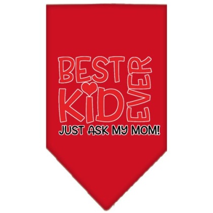 Ask My Mom Screen Print Pet Bandana Red Large