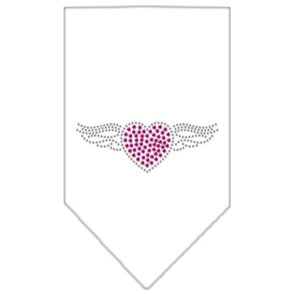 Aviator Rhinestone Bandana White Large