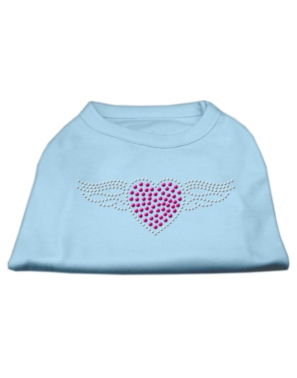 Aviator Rhinestone Shirt Baby Blue L