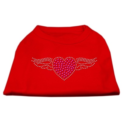 Aviator Rhinestone Shirt Red L