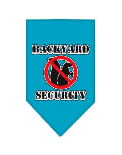 Backyard Security Screen Print Bandana Turquoise Large