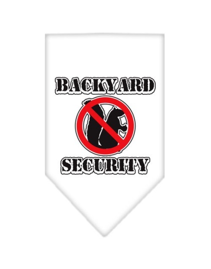 Backyard Security Screen Print Bandana White Large