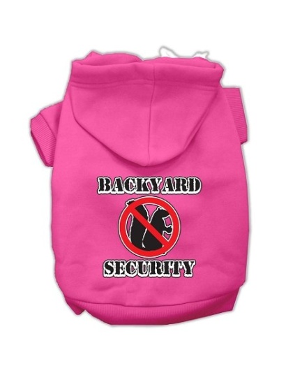 Backyard Security Screen Print Pet Hoodies Bright Pink Size L