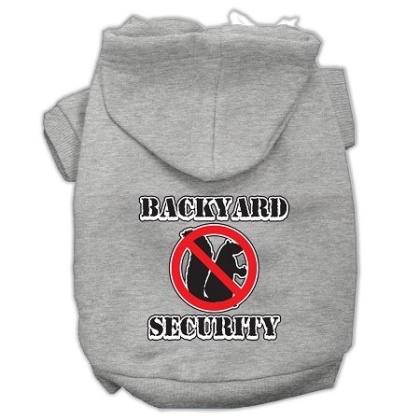 Backyard Security Screen Print Pet Hoodies Grey Size L