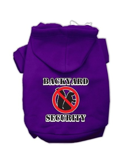 Backyard Security Screen Print Pet Hoodies Purple Size L