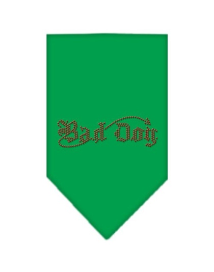 Bad Dog Rhinestone Bandana Emerald Green Large