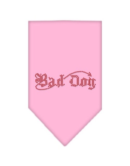 Bad Dog Rhinestone Bandana Light Pink Large