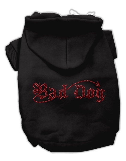 Bad Dog Rhinestone Hoodies Black L