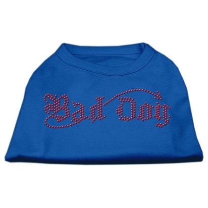 Bad Dog Rhinestone Shirts Blue Lg