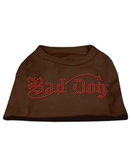 Bad Dog Rhinestone Shirts Brown Lg