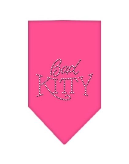 Bad Kitty Rhinestone Bandana Bright Pink Large