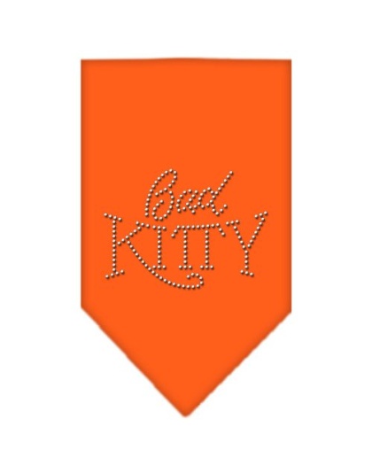 Bad Kitty Rhinestone Bandana Orange Large